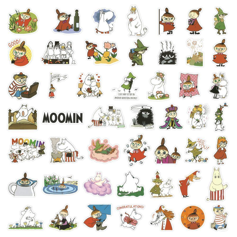 Tablet Computer Accessories - 50PCS Muming Hippopotamus Stickers Cartoon Personalized