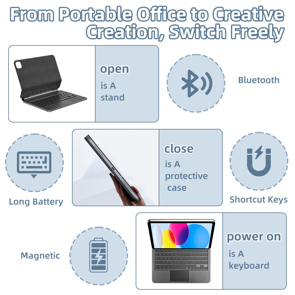 2026 Magic Keyboard with Bluet - Magnetic Case Smart reseña y precio