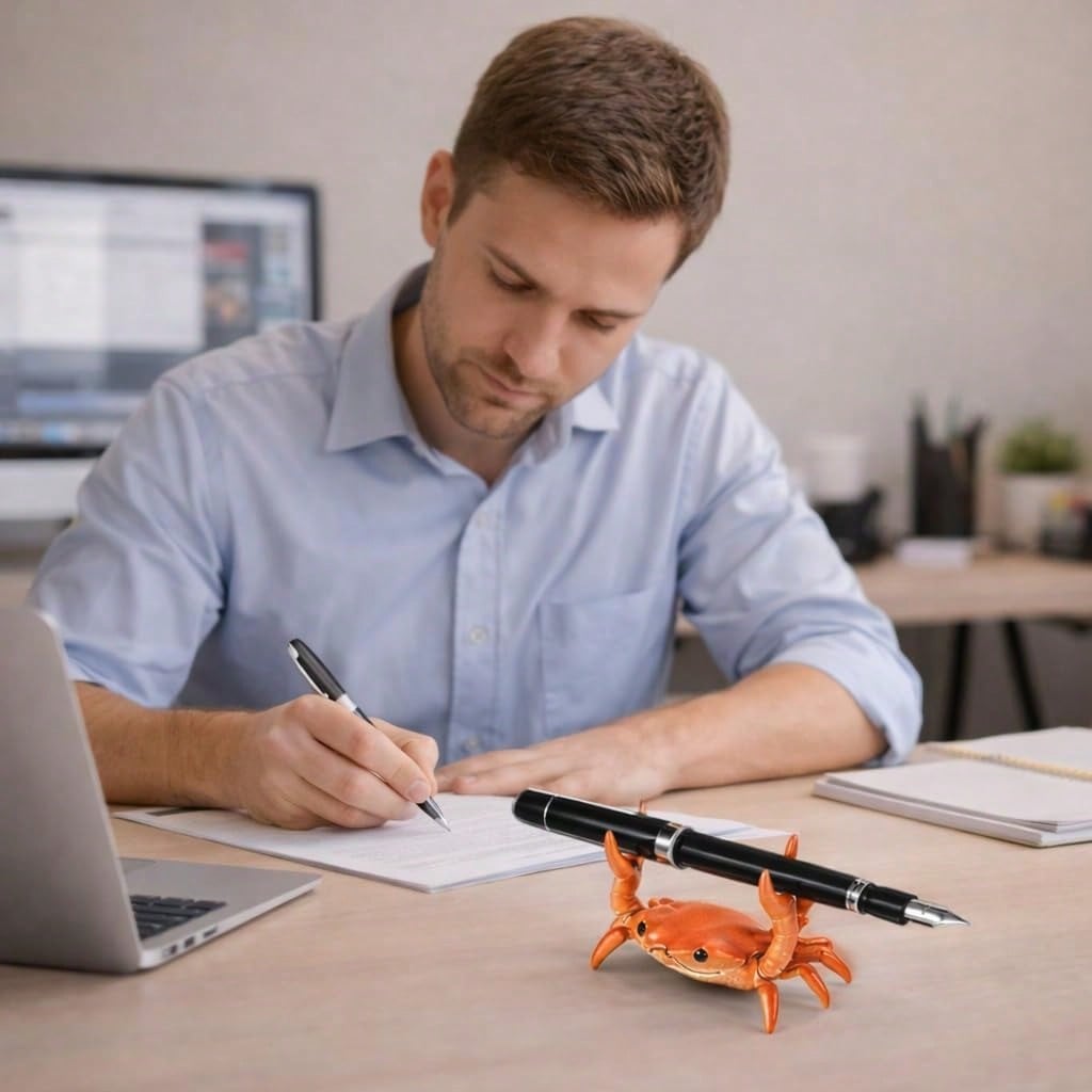1Pcs Crab Pen Holder for Desk, - Office Table Accessories Unique reseña y precio