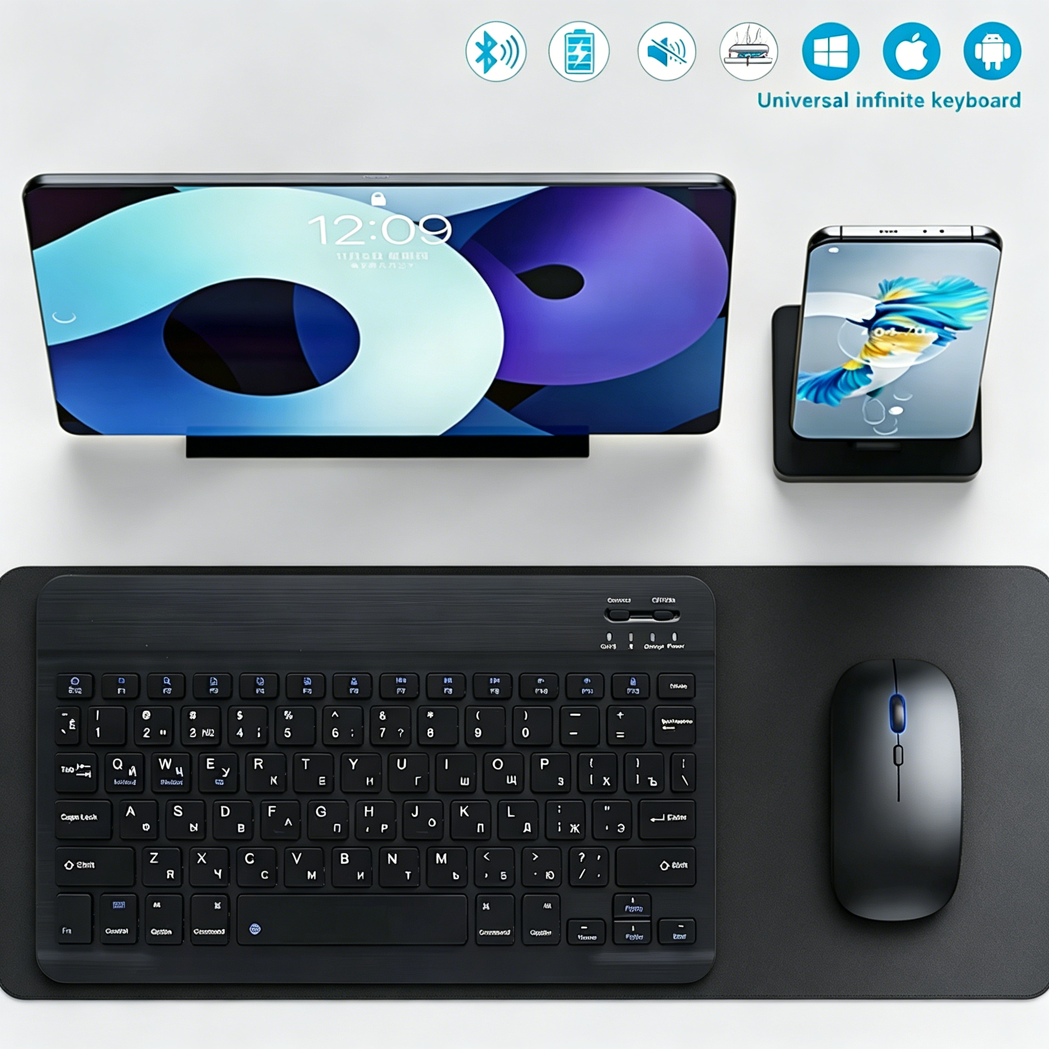 Bluetooth Wireless Keyboard Mo - Tablet Accessories Keyboard reseña y precio