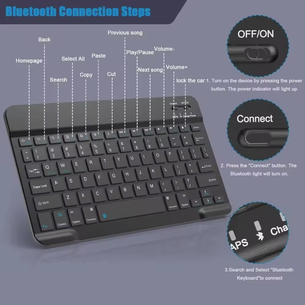 Bluetooth Wireless Keyboard Mo - Tablet Accessories Keyboard reseña y precio