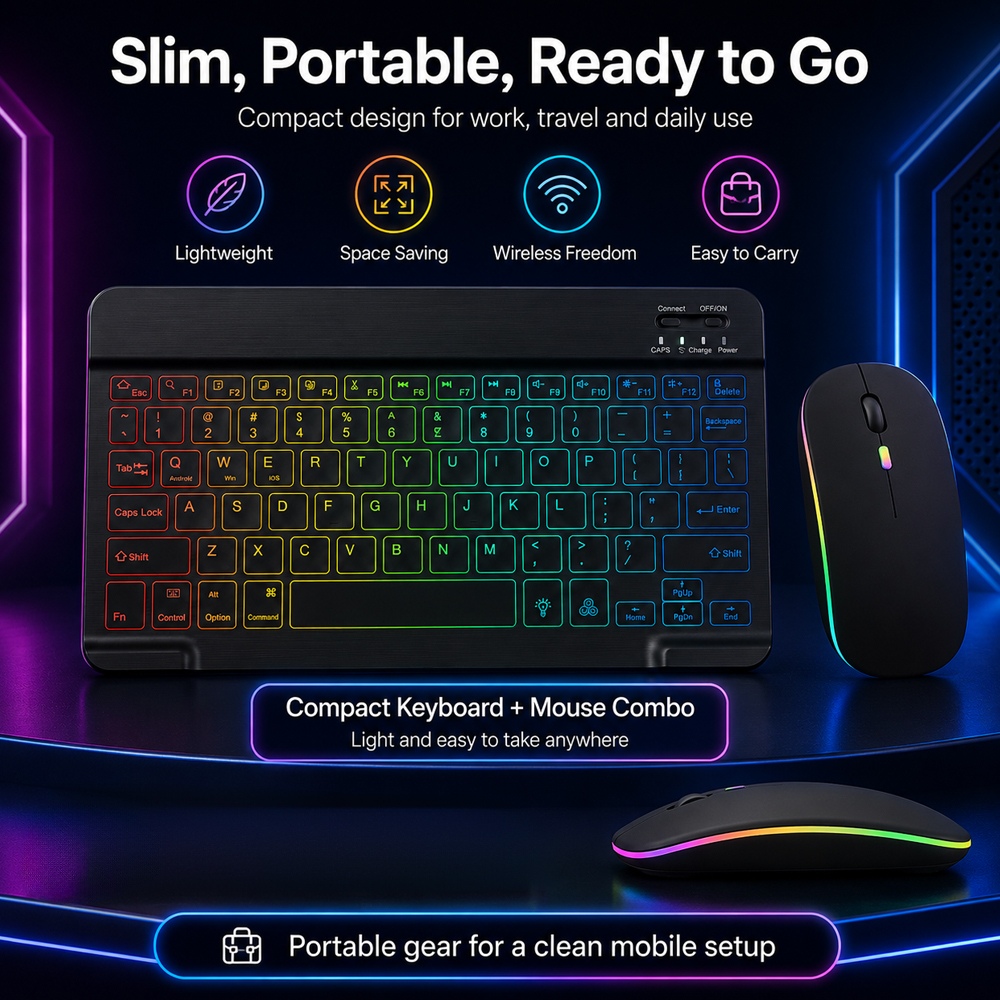 New Ultra Slim Portable 7 Colo - Tablet Accessories Keyboard reseña y precio